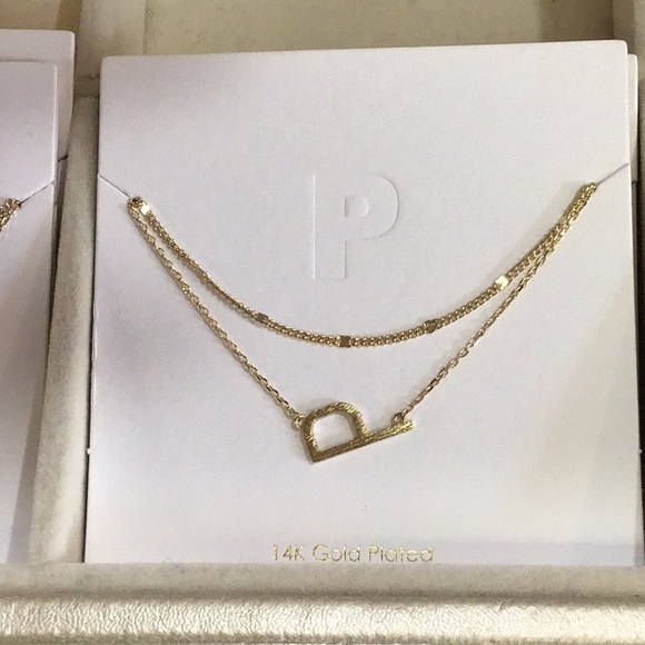 Gold Filled Initial Necklace Letter 